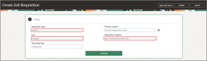 Setup and Usage of the Pipeline Requisition - Fig. 12 Creating New Job Requisition