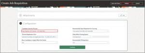 Setup and Usage of the Pipeline Requisition - Fig. 14 Selecting the Pipeline CSP process in the Job Requisition