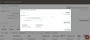 Noncatalog Course Request in Oracle Learning Cloud -- Fig 3.1: Learning Administrator Course Catalog page