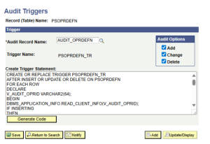 Implementing Audit Triggers and Audit Jobs in PeopleSoft 