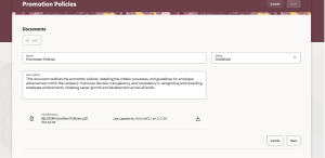 How to Configure AI Agent Task Type for Guided Journeys in Oracle HCM Cloud Fig 4: Adding the respective document