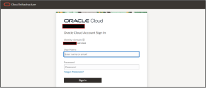 Fig 3: Visual Builder Studio Login page